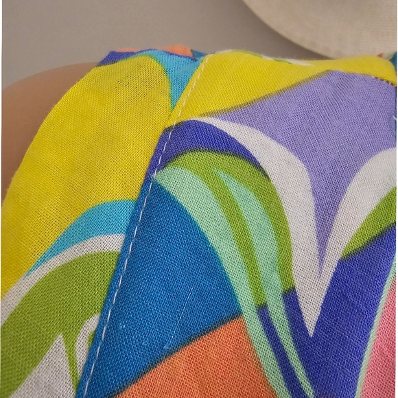 Fate White Multicolored Open Tie Back Pleated Maxi Dress - Picture 12 of 12